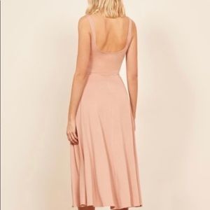 REFORMATION Jeans Women’s Sz S soft pink Midi Fit Flare Jersey Knit Tank Dress